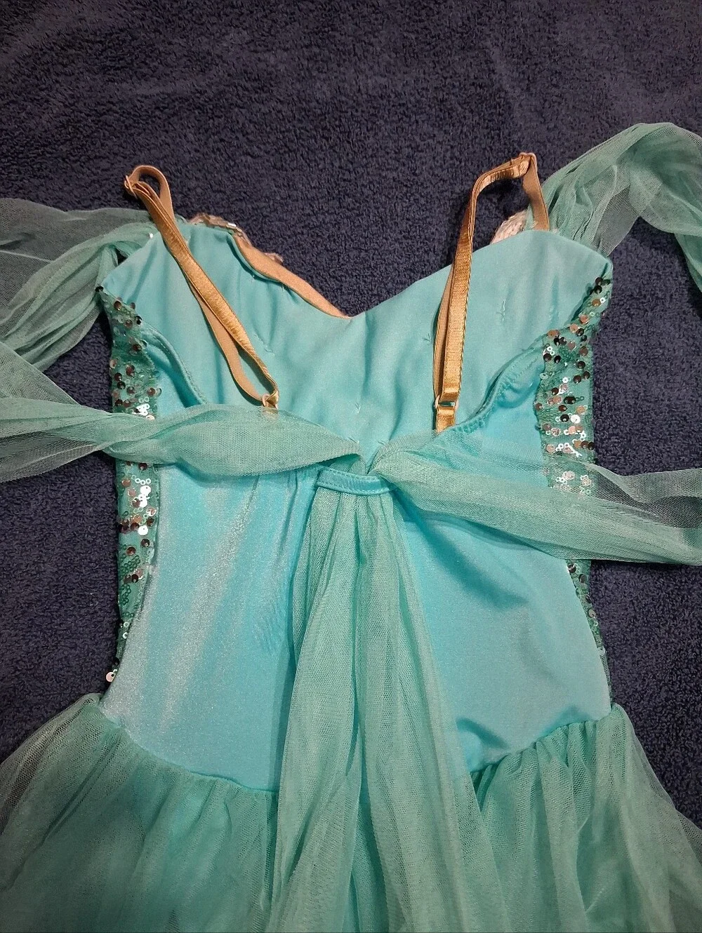 Sparkly Blue-green Dance Costume